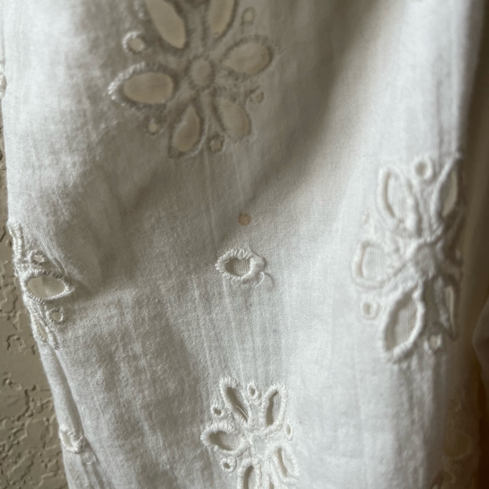 Anthropologie Love The Label Women Smocked Puff-Sleeve Blouse Size S Mixed Print - Picture 15 of 15